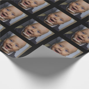 Custom baby photo personalised wrapping paper