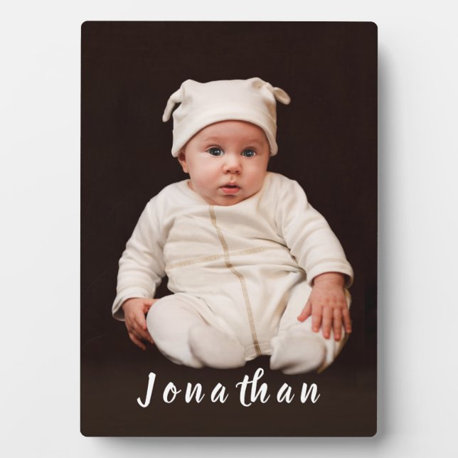 Custom Baby Photo Tabletop Plaque with Easel (Front)