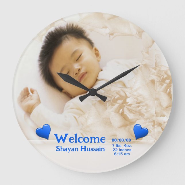 Custom Baby Photo Wall Clock (Front)