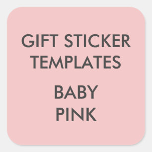 Custom BABY PINK SQUARE Large Gift Stickers