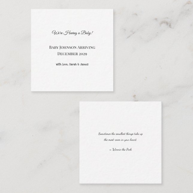 Custom Baby Reveal Card (Front/Back)