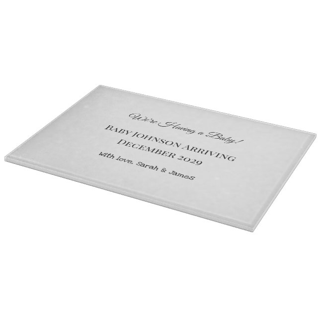 Custom Baby Reveal Card Cutting Board (Corner)