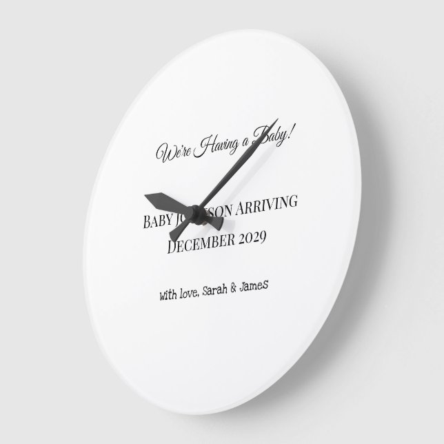 Custom Baby Reveal Card Large Clock (Angle)