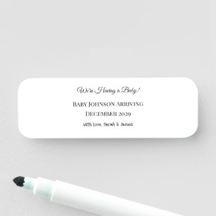 Custom Baby Reveal Card Name Tag