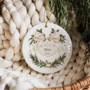 Custom Baby’s First Christmas Wreath Ceramic Tree Decoration