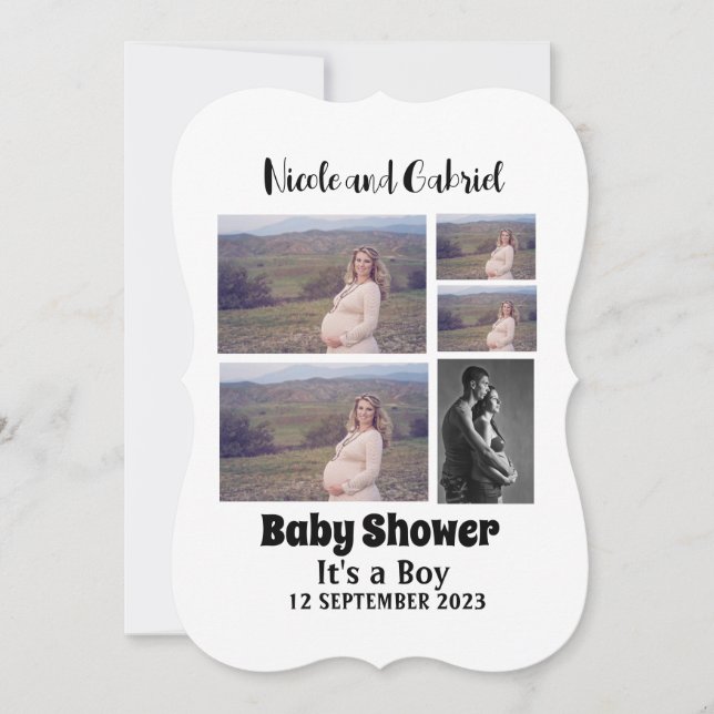 Custom Baby Shower 5 Photo Collage (Front)