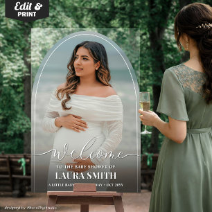 Custom Baby Shower Acrylic Arch with Photo Welcome Sign