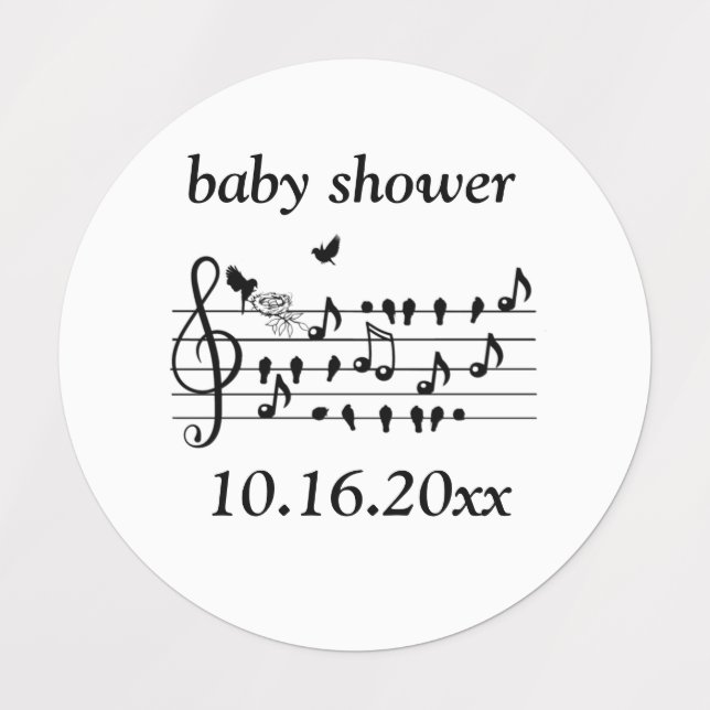 Custom Baby Shower Music Bird Notes Keepsake (Design 2)
