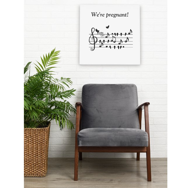 Custom Baby Shower Music Bird Notes Keepsake Canvas Print (Creator Uploaded)