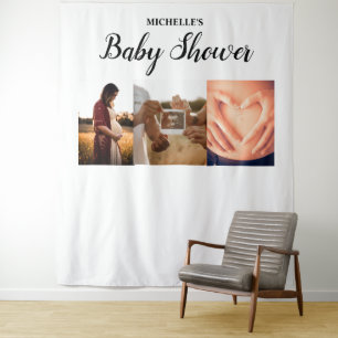 Custom Baby shower name multiple photo mum to be Tapestry