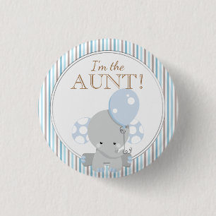 Custom Baby Shower Party I'M THE AUNT Button