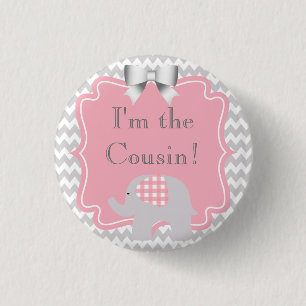 Custom Baby Shower Party I'm the Cousin Button