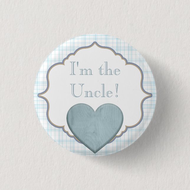 Custom Baby Shower Party I'm the Uncle Button (Front)