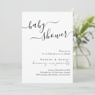 Custom Baby Shower Script Modern Elegant Invitation