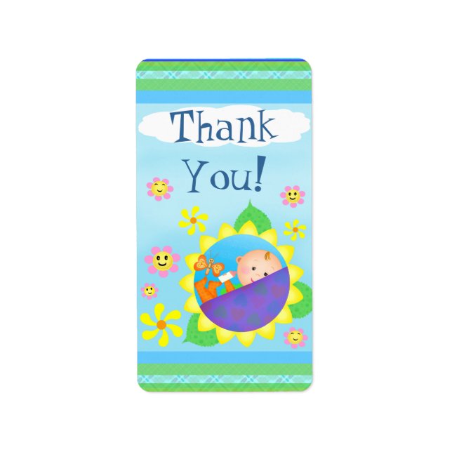 Custom Baby Shower Thank You Sticker / Labels (Front)