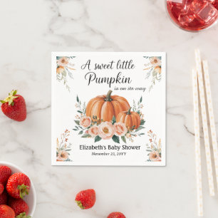 Custom Baby Shower with Pumpkin Design Napkin