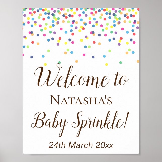 Custom Baby Sprinkle Welcome Sign (Front)