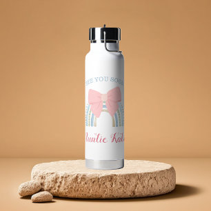 Custom Baby Twins Rainbow Name Water Bottle