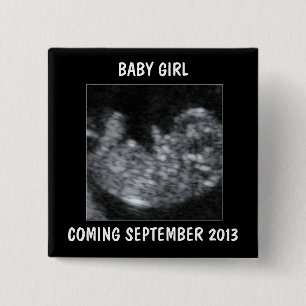 Custom Baby Ultrasound Photo 15 Cm Square Badge