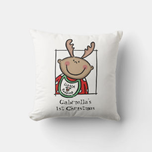 Custom Baby's 1st Christmas Medium Skin Tone Face Cushion