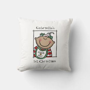 Custom Baby's 1st Christmas Medium Skin Tone Face Cushion