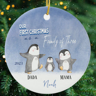 Custom Baby's Cute First Christmas Ornament