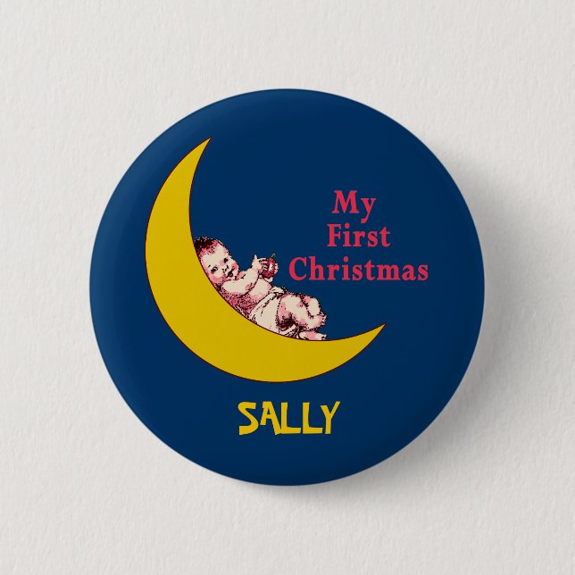 Custom Baby's First Christmas Apparel 6 Cm Round Badge (Front)