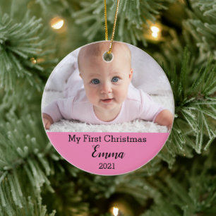 Custom Baby's First Christmas Ceramic Ornament