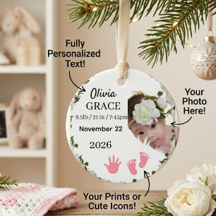 Custom Baby's First Christmas personalised Ceramic Tree Decoration