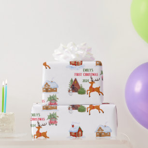 Custom Baby's First Christmas Pet  Wrapping Paper