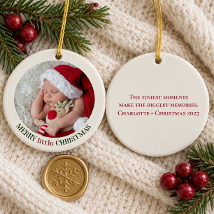 Custom Baby's First Christmas Photo Ceramic Tree Decoration