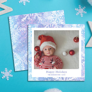 Custom Baby's First Christmas Square Holiday Card