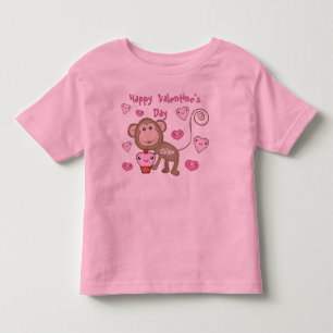 Custom Baby's Valentine's Day Monkey T-Shirt
