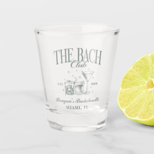 Custom Bach Club Bachelorette Retro Cocktail Black Shot Glass
