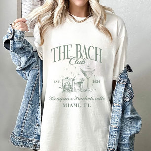 Custom Bach Club Bachelorette Retro Cocktail Green T-Shirt