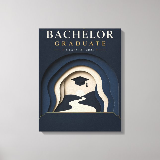 Custom Bachelor Degree Graduate 2026 Gift Canvas Print (Front)