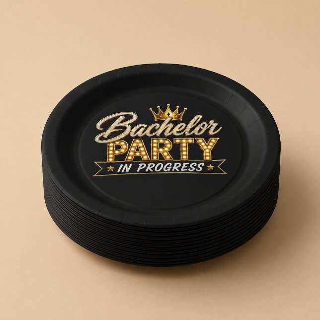 Custom Bachelor Party In Progress Paper Plate (Creator Uploaded)
