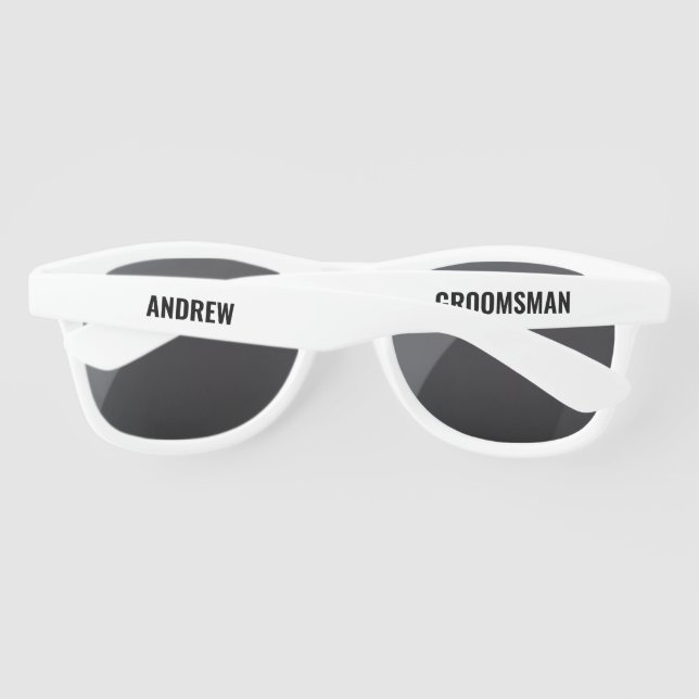 Custom Bachelor Party Team Groom Groomsman Wedding Sunglasses (Back)