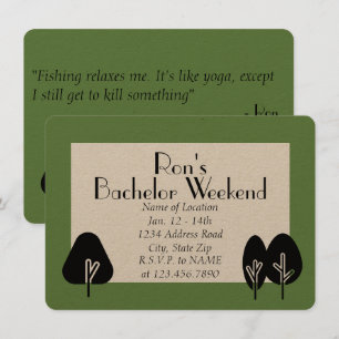 Custom Bachelor Weekend Wilderness Invitation