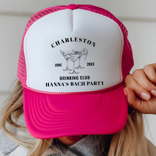 Custom Bachelorette Bridal Party Drinking Cocktail Trucker Hat