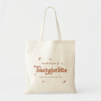 Custom Bachelorette Canvas Tote Bag Retro 70’s