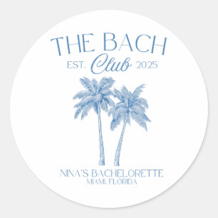 Custom Bachelorette Party Beach Bridal 2025 Classic Round Sticker