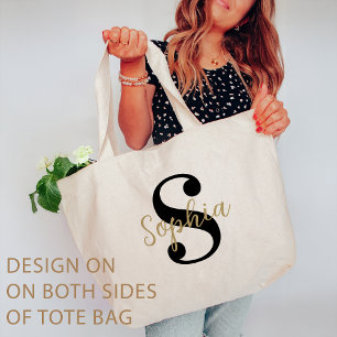Custom Bachelorette Party Bridesmaid Monogram Tote Bag