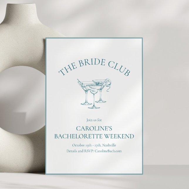 Custom Bachelorette Party Cocktail Social Club Invitation (Creator Uploaded)