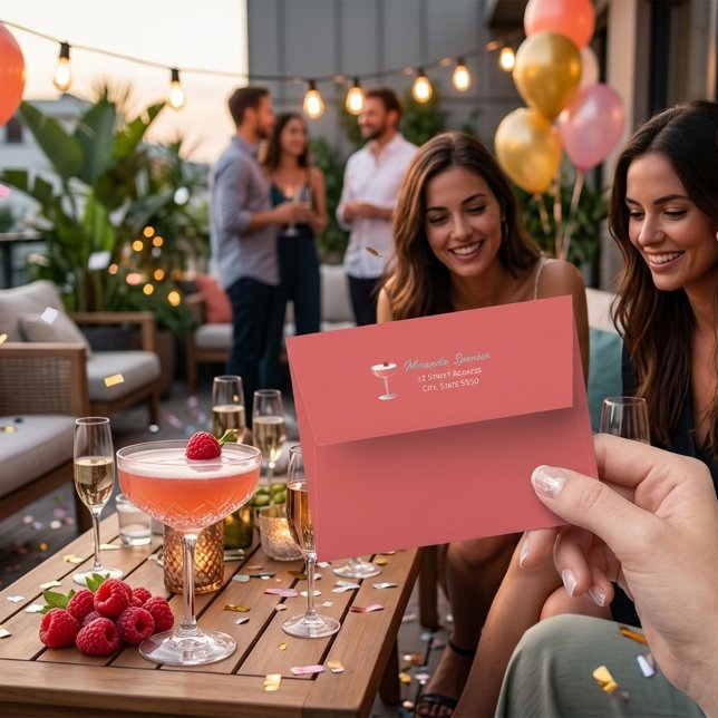 Custom Bachelorette Party Envelope with Cocktail (Creator Uploaded)