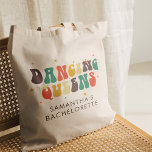 Custom Bachelorette Party Retro Dancing Queens Tote Bag<br><div class="desc">Custom Bachelorette Party Retro Dancing Queens tote bag you can customise with the bride's name. Perfect matching bride party retro design tote bag</div>