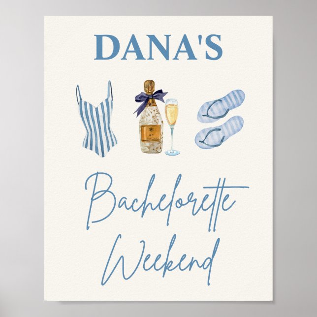 Custom Bachelorette Party Tapestry Poster (Front)