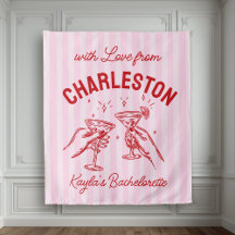 Custom Bachelorette Pastel Stripes Martini Cheers