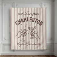Custom Bachelorette Pastel Stripes Martini Cheers