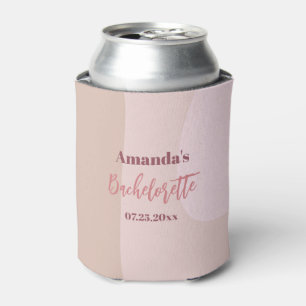 Custom Bachelorette Pink Retro Wave Personalised Can Cooler